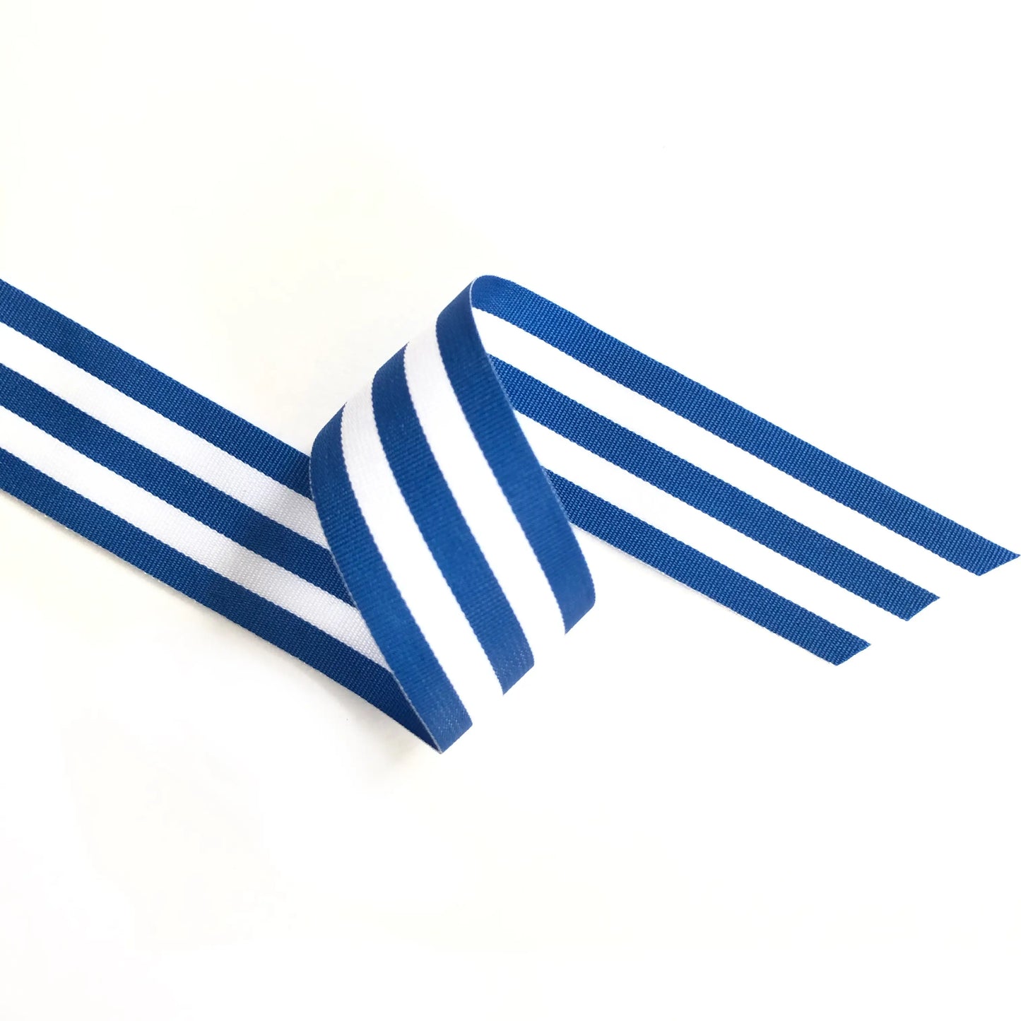 Blue & White Striped Grosgrain Ribbon | 2.5m x 25mm