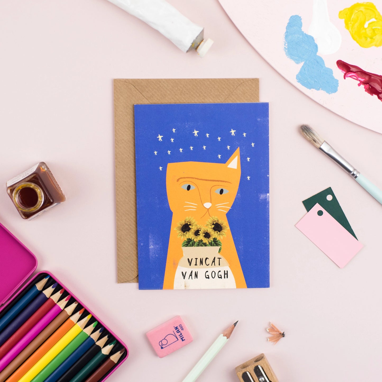 Vincat Van Gogh Cat Card