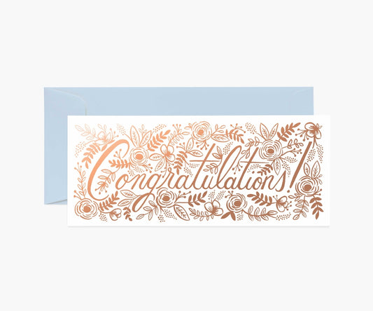 Champagne Floral Congrats Card