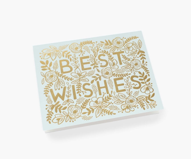 Golden Best Wishes Card