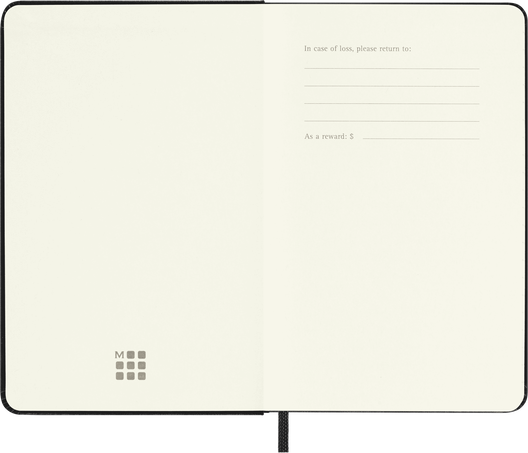 Classic Pocket Black Hard Cover Square Notebook