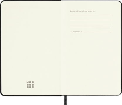 Classic Pocket Black Hard Cover Square Notebook