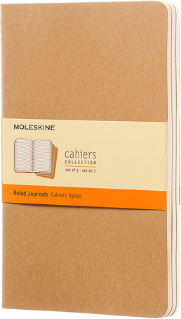 Cahier Large Kraft Brown Set Of 3 Ruled Journals