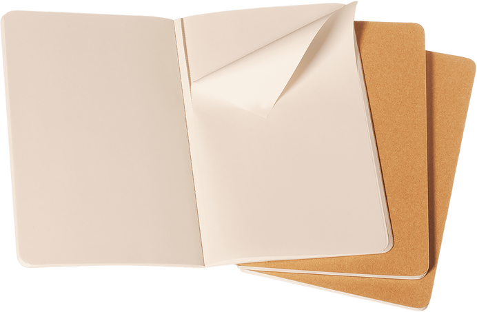 Cahier Large Kraft Brown Set Of 3 Plain Journals