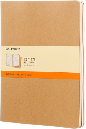 Cahier X-Large Kraft Brown Set Of 3 Ruled Journals