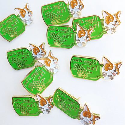 @5 Put A Corgi In It Enamel  Lapel Pin