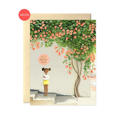 Girl Under Vine Card