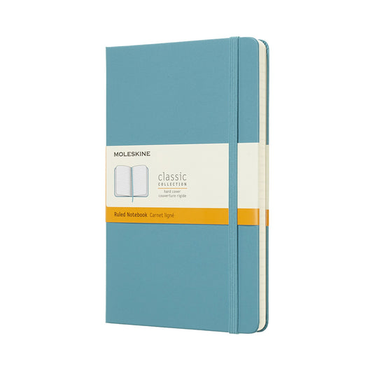 Classic Large Reef Blue Hard Cover Ruled Notebook