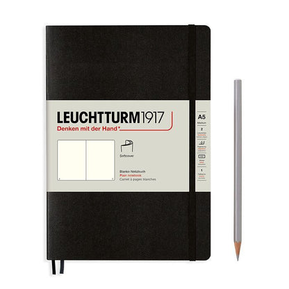 Black Medium A5 Softcover Notebook