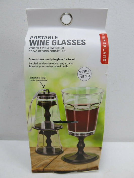 Portable Wine Glass Black Set/2
