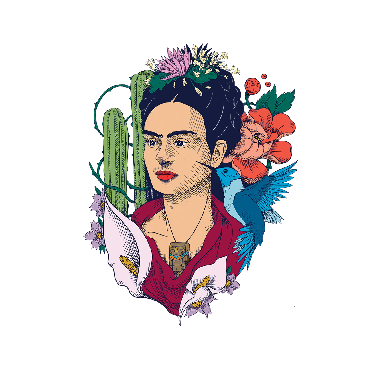 Botanical Frida Temporary Tattoos