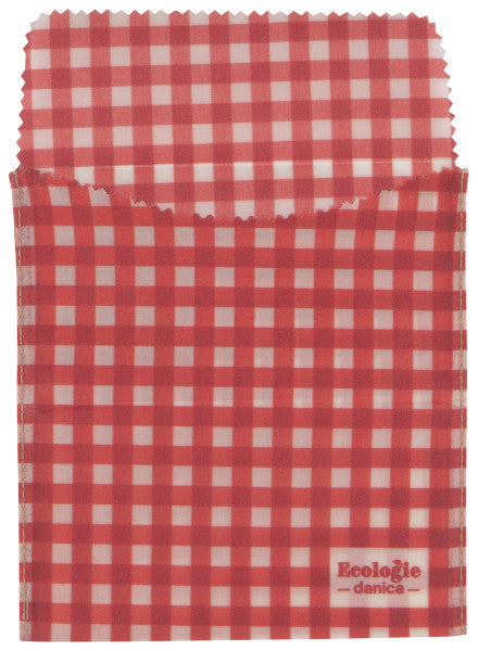 Beeswax Wrap Gingham Dot Set of 2 Sandwich Bags